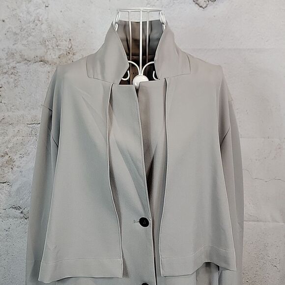 Lattelier Patchwork Trenchcoat In Grey Womens Size M - Picture 6 of 14